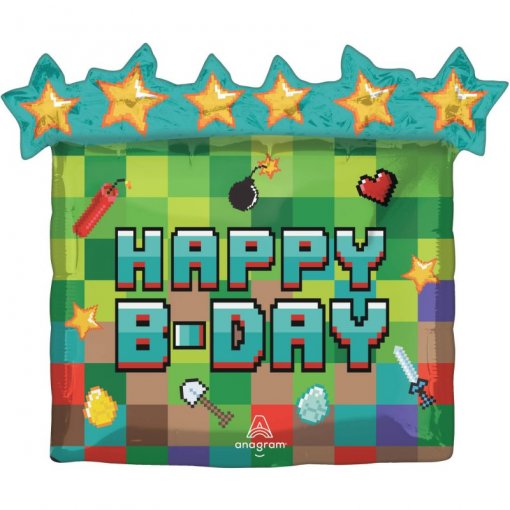 Balão Foil 63x58cm Pixel Party