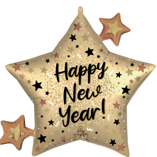 Balão Foil 73cm Satin NYE Natural Sparkle Star - Ano Novo