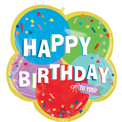 Balão Foil 60x63cm Happy Brithday Balões