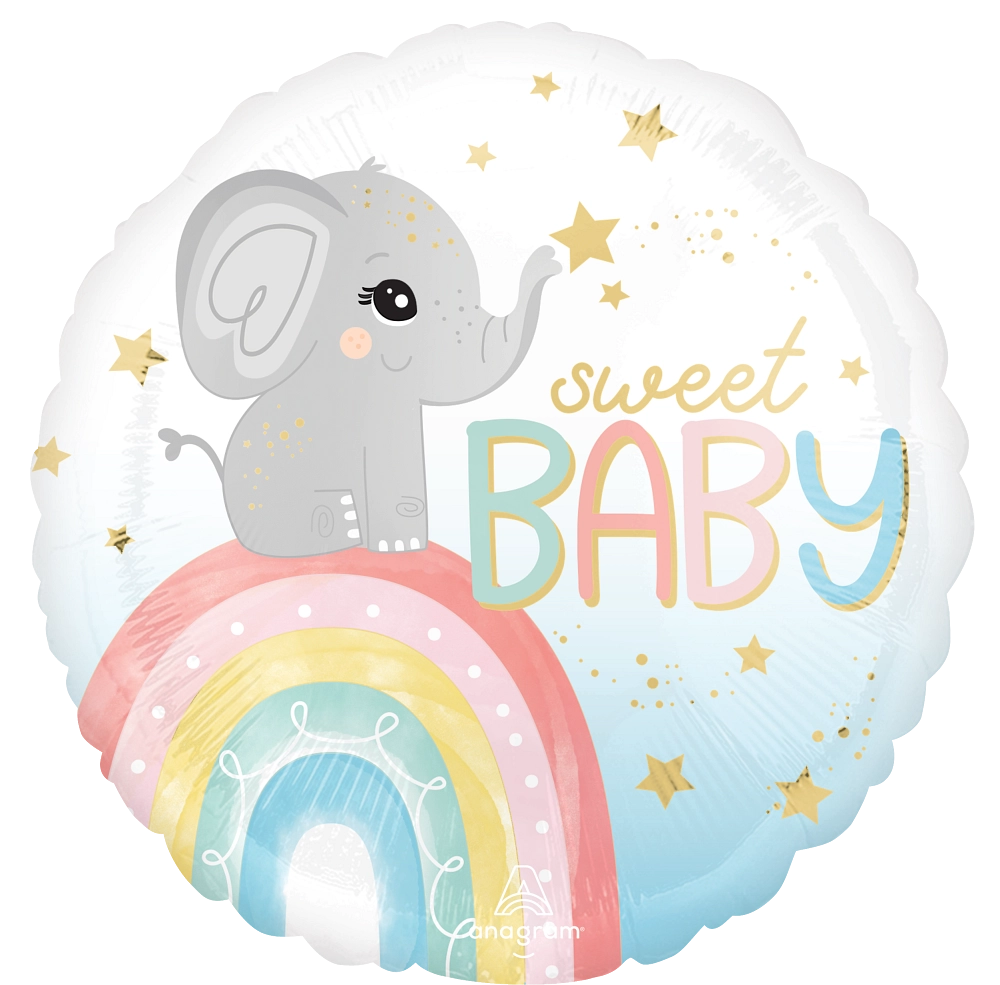Balão Foil 43cm Sweet Baby Elefante 