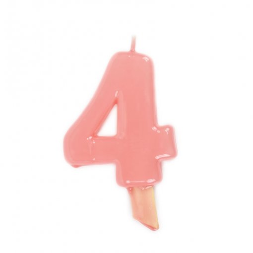 Vela de Aniversário Rosa Claro 9,5cm nº4