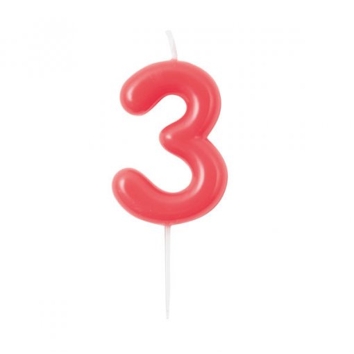Vela de Aniversário Framboesa 10,5cm nº3