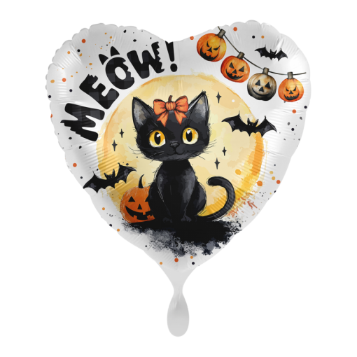 Balão Foil 43cm Meow-Black Cat - Halloween 