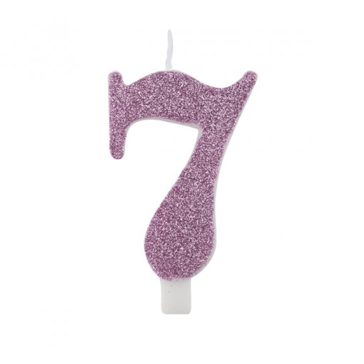 Vela Aniversário 9,5cm Mauve Glitter nº7