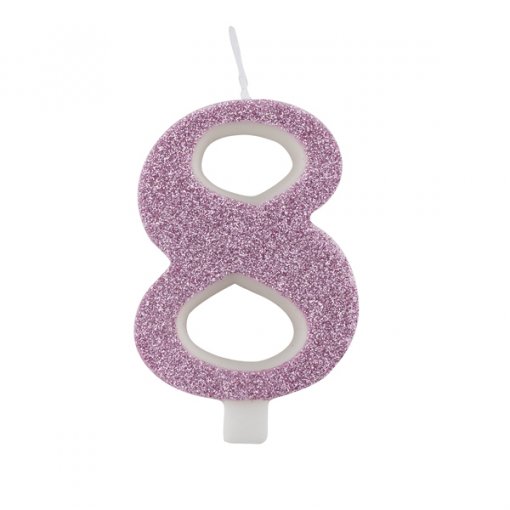 Vela Aniversário 9,5cm Mauve Glitter nº8