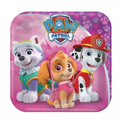 8 Pratos 18cm Patrulha Pata - Skye & Everest