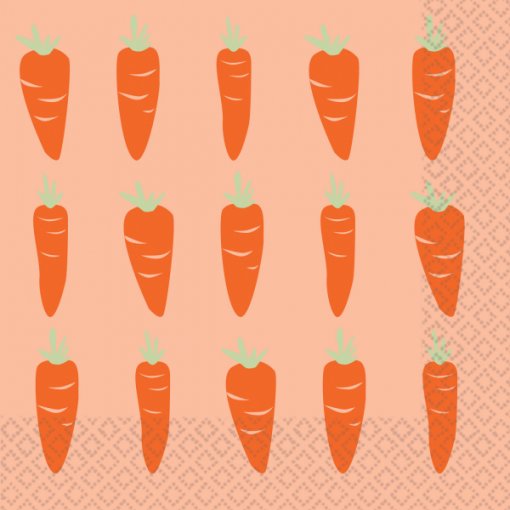 16 Guardanapos 33cm Cenouras - Páscoa