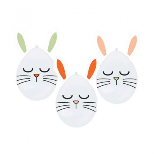 3 Balões latex 12' Coelho Páscoa