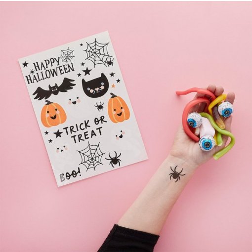 2 Folhas de Tatuagens Temporárias - Halloween