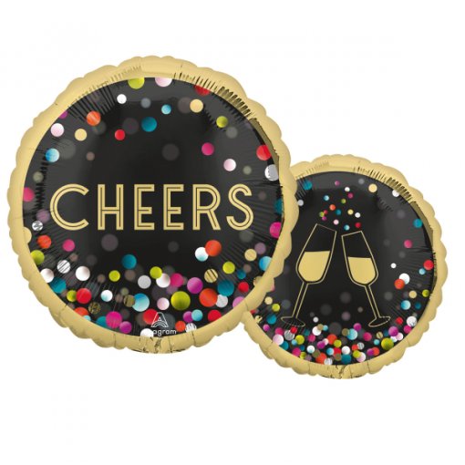 Balão Foil 43cm HNY Colorful Confetti - Ano Novo