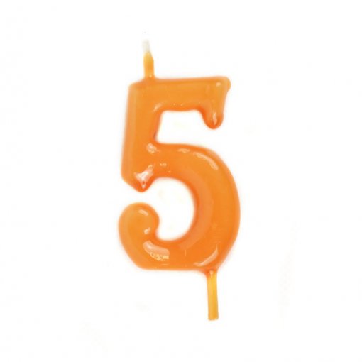 Vela Aniversário 6cm Laranja nº5