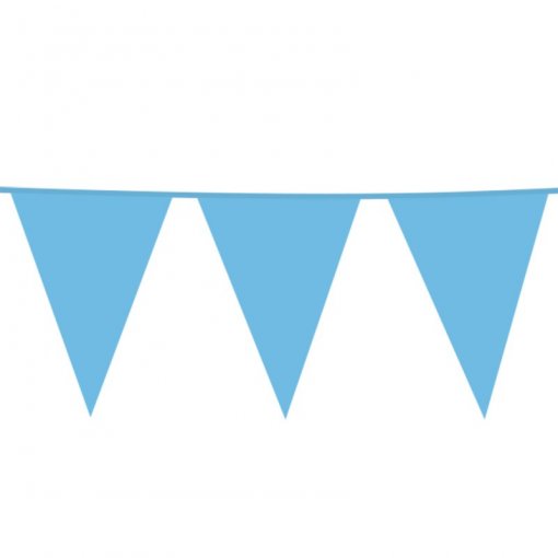 Bandeira Triangular 30x45cm Gigante 10m Azul Claro