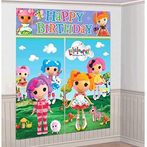 Cenário de Parede com 5 Decorações Lalaloopsy