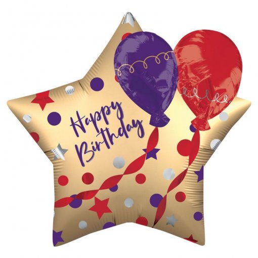 Balão Foil SuperShape Satin Birthday Multi Balloons 71cm