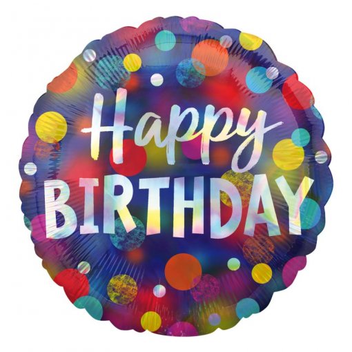 Balão Foil S40 Party Dots Iridescent