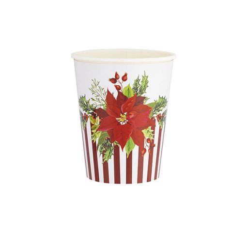 8 Copos 250ml Christmas Flower - Natal