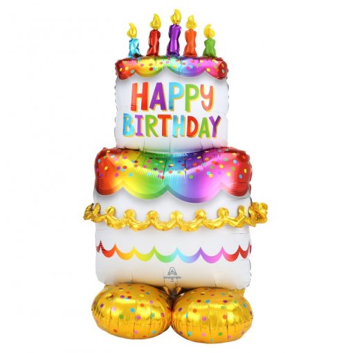 Balão Foil Airloonz 68x134cm Birthday Cake