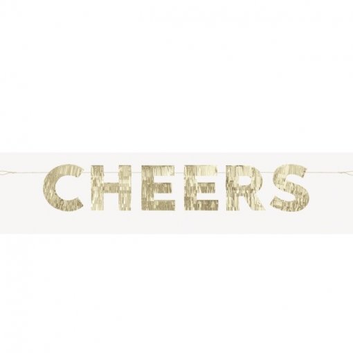 Grinalda 'Cheers' Franjas Dourada 1,22m - Ano Novo / Natal