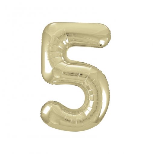 Balão Foil 86cm Dourado Número 5