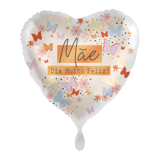 Balão Foil 43cm Borboletas & Flores - Dia da Mãe