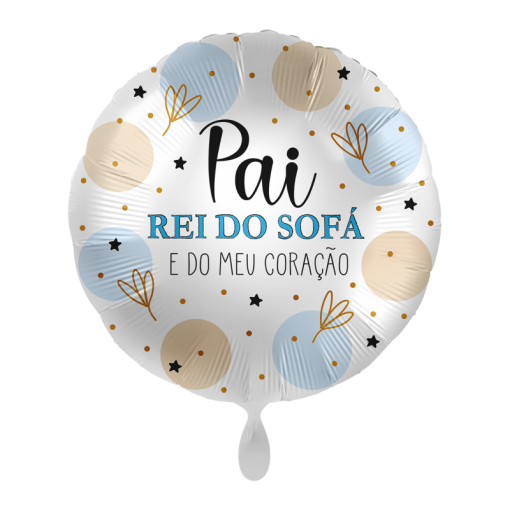 Balão Foil 43cm 'Pai - Rei do sofá e do meu coração'