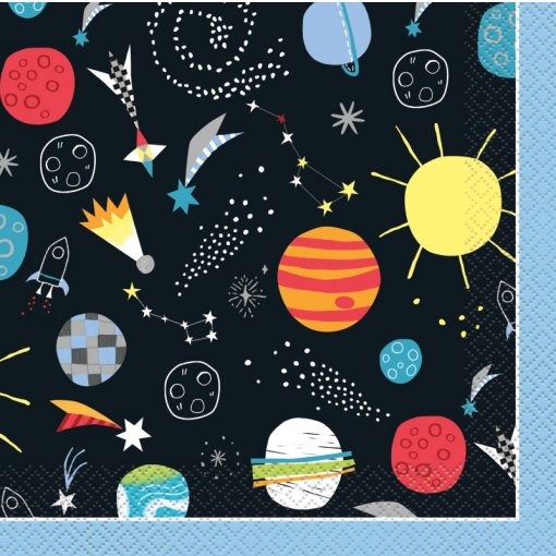 16 Guardanapos 33cm (Foguetão/Planeta) Espaço