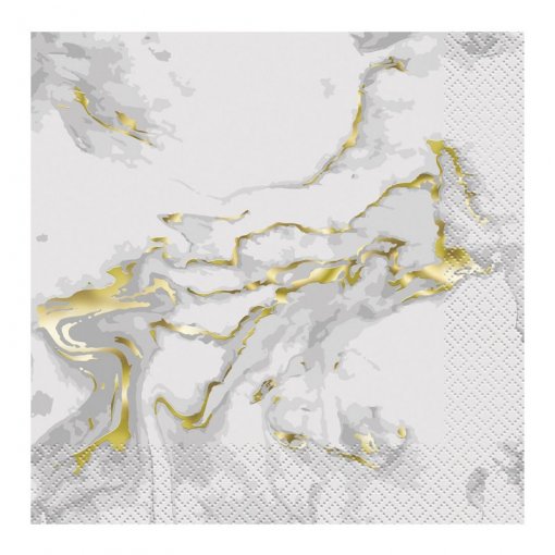 16 Guardanapos 33cm Marble