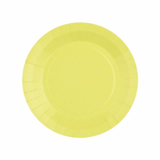 10 Pratos 17,5cm Amarelo Claro