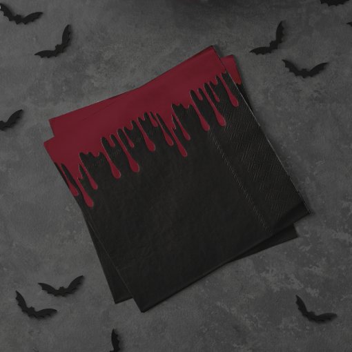 16 Guardanapos Sangue (Tinta metálica) Halloween