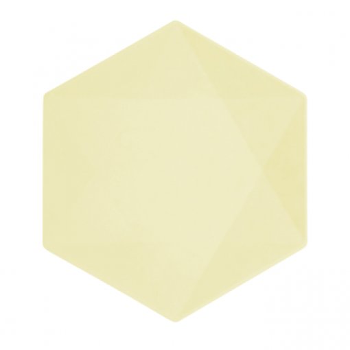 6 Pratos Hexagonal 26,1x22,6cm ECO Amarelo
