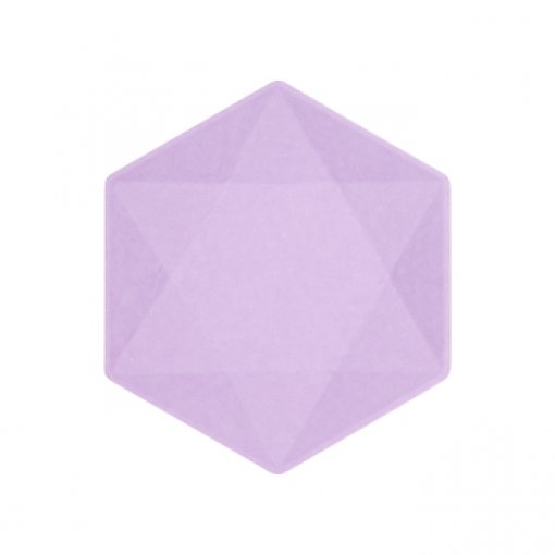6 Pratos Hexagonal 20,8x18x1cm ECO Lilás