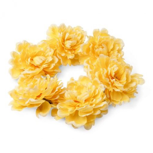 Coroa de 6 Peónias Amarelas 35cm