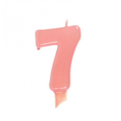 Vela de Aniversário Rosa Claro 9,5cm nº7
