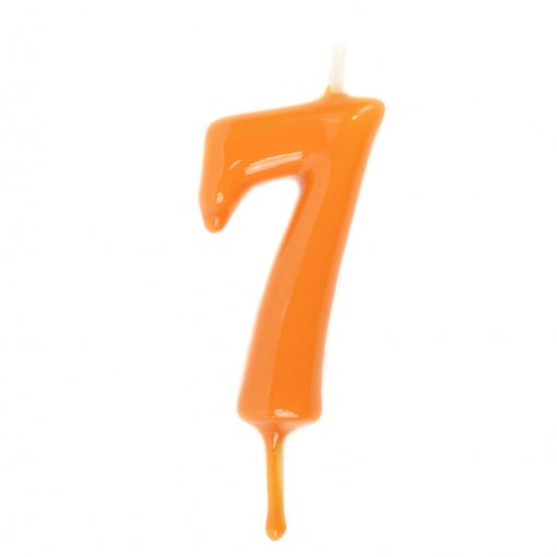 Vela Aniversário 6cm Laranja nº7