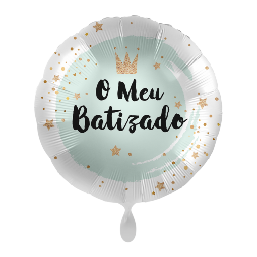 Balão Foil 43cm O Meu Batizado Azul