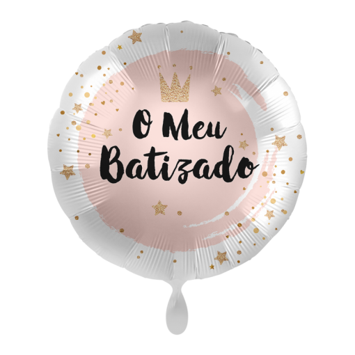 Balão Foil 43cm O Meu Batizado Rosa