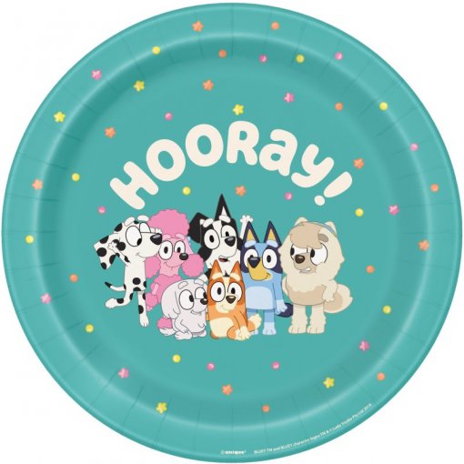 8 Pratos 23cm Bluey e Bingo