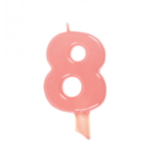 Vela de Aniversário Rosa Claro 9,5cm nº8