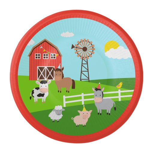 8 Pratos 18cm Animais da Quinta