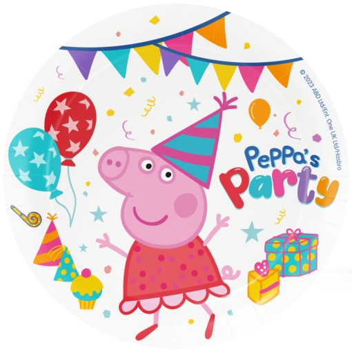 8 Pratos 23cm Peppa Pig