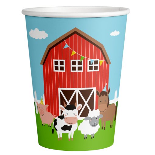 8 Copos 250ml Animais da Quinta