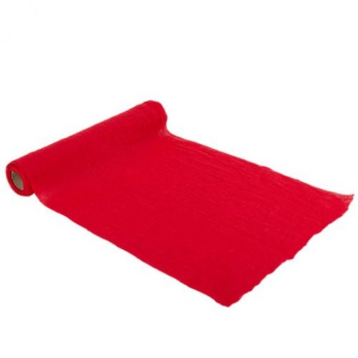 Corredor de mesa Vermelho de Musselina 28cm x 5m