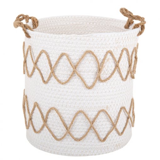 Cesto Taza corda Branca Natural 24x26,5cm0x30cm