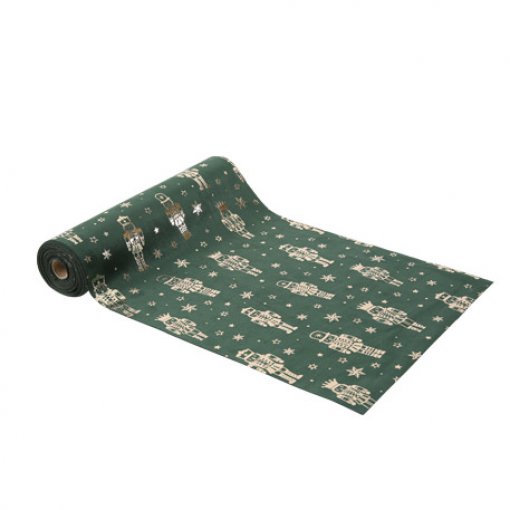 Corredor de mesa 28 cm x 3 m Nutcrackers Veludo Verde