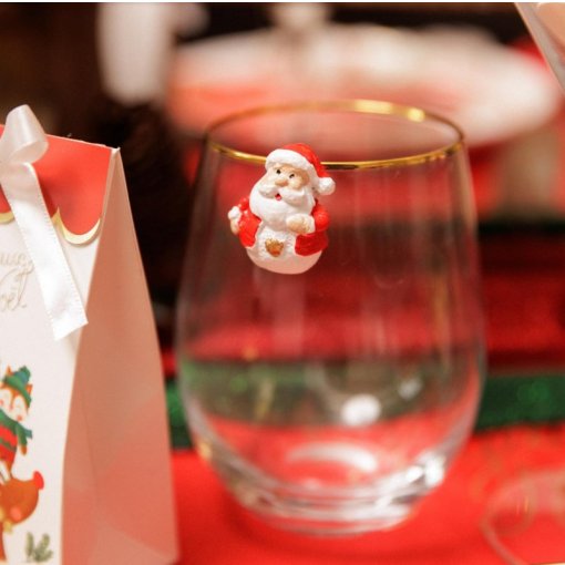 5 Autocolantes 3D Marcador de Copo Pai Natal