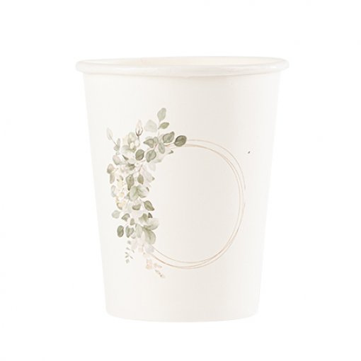 8 Copos 255ml Jardim Botânico Folhas Verde Sálvia 