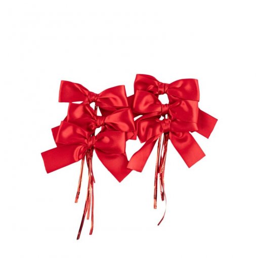 6 Laços de Tecido 7cm Vermelho