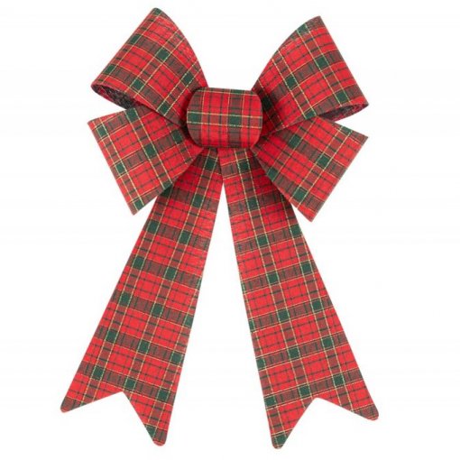 Laço Tartan Vermelho, Verde e Dourado 23x34cm