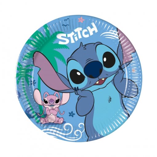 8 Pratos 20cm Stitch & Angel