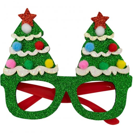 Óculos de Natal Árvore de Natal Verde Escuro
